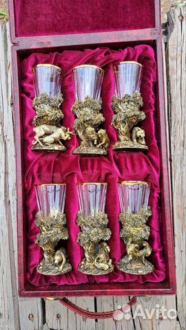 Рюмки лафитники хрустальные «История охотника» купить с доставкой Рюмки лафитники хрустальные «История охотника»