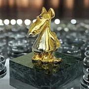 Фигурка «Крысеныш с сыром» из бронзы — фотография 1