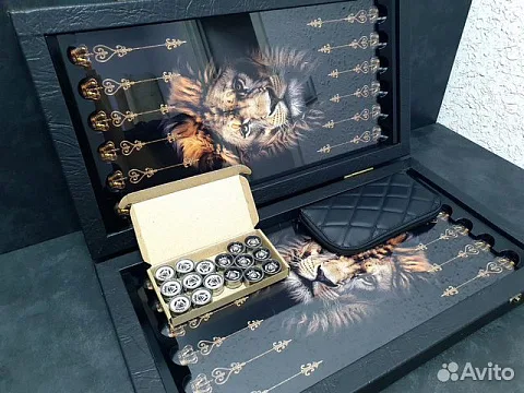 Нарды под стеклом «Львиное сердце»