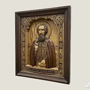 Святой Сергий Радонежский икона из ясеня — фотография 3