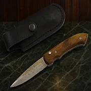 Рабочий складной нож №4, дамаск — фотография 1