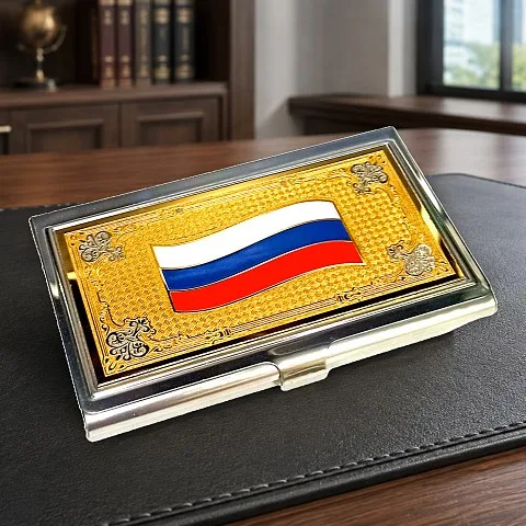 Визитница «Флаг» с эмалью. Златоуст