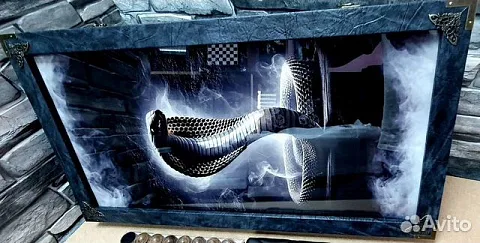 Нарды под стеклом «Королевская кобра»