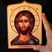 Икона "Господь Вседержитель" дерево, ручная работа — фотография 2