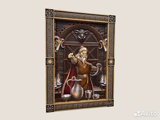 Картина резная из дерева Локи купить с доставкой Картина резная из дерева Локи