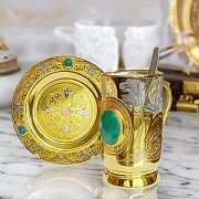 Златоустовская чайная пара «Малахит» — фотография 1