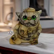 Скульптура «Кот с мешком» из камня — фотография 1