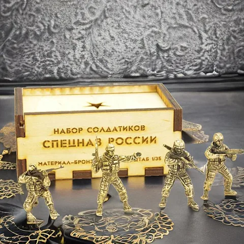 Бронзовый набор солдатиков «Спецназ России», 4 шт., 1:35